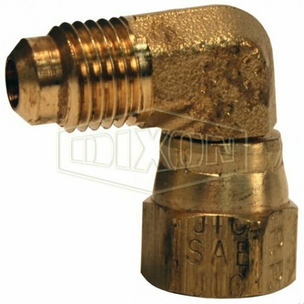 Dixon Tube Elbow, 1/4 in Nominal, SAE Flare x Female Swivel, Brass 166FSV-4-4